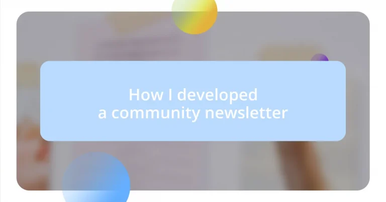 How I developed a community newsletter