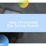 How I Promoted Our School Events